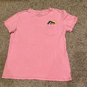Men's American Eagle T-Shirt Size Large Pink Color Tropical Theme